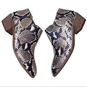 Madewell Low Chelsea Leather Boots | Snakeskin Embossed